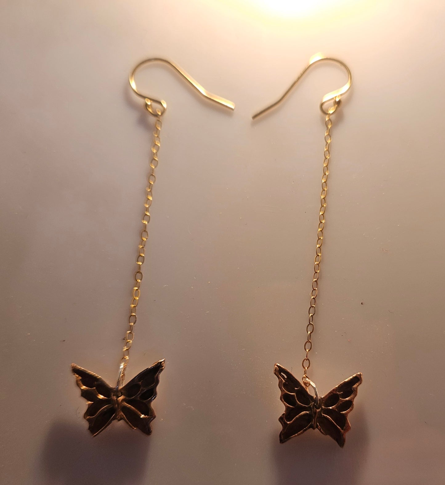 Bronze Butterfly Dangles