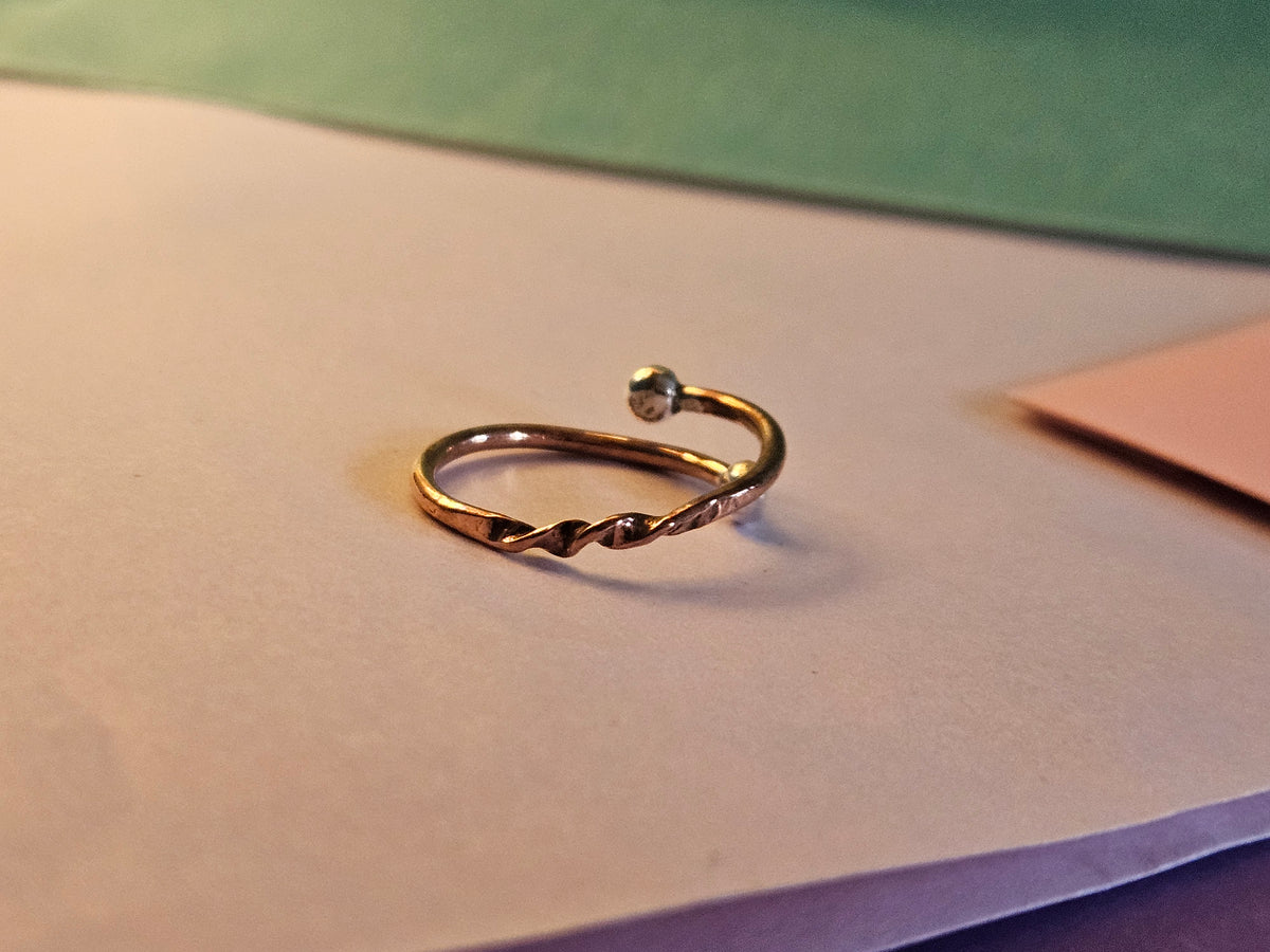 Twisty Turny Mixed Metal Wormhole Ring