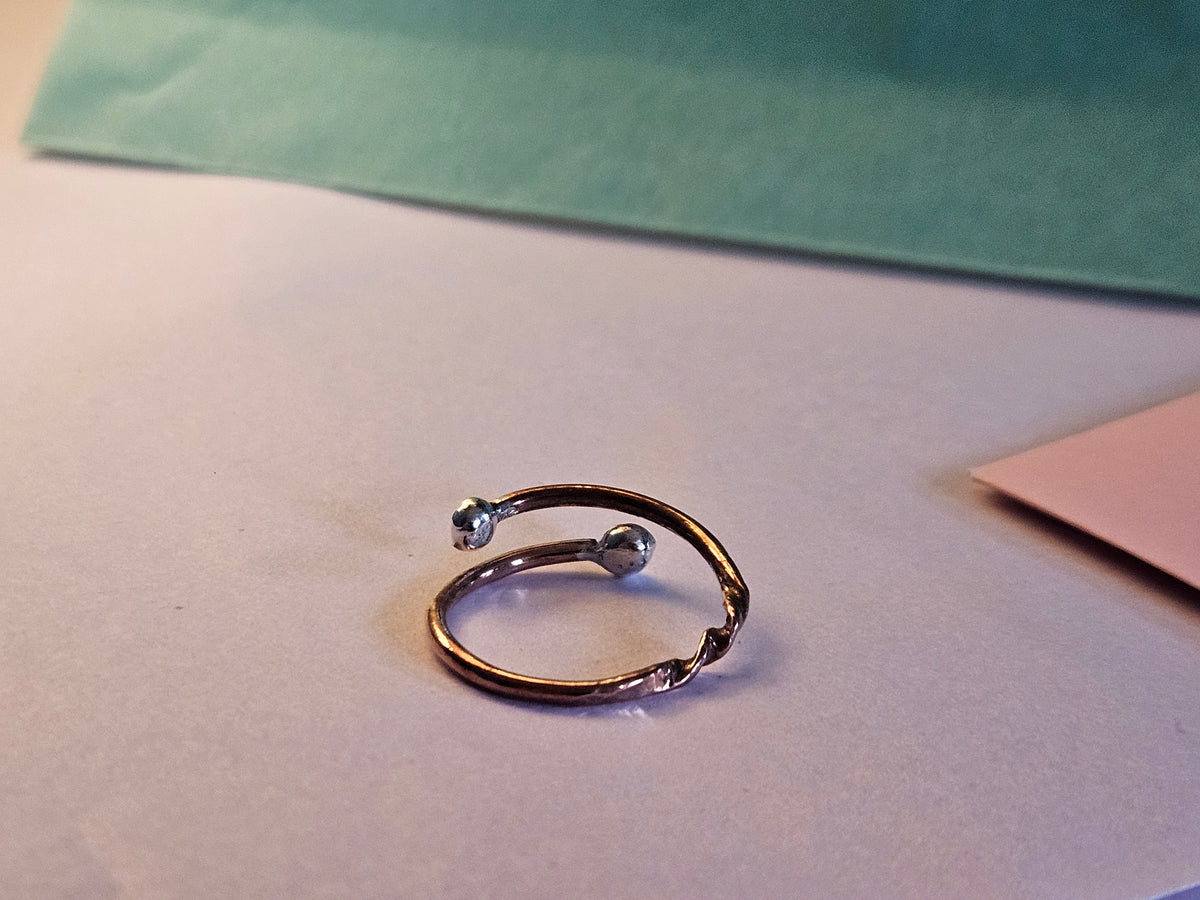 Twisty Turny Mixed Metal Wormhole Ring