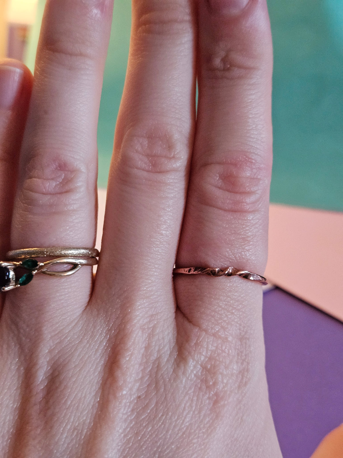 Twisty Turny Mixed Metal Wormhole Ring