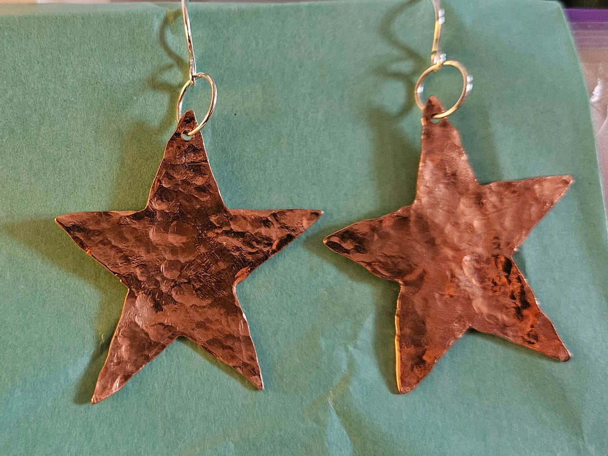 Mira Bold Hammered Copper Earrings