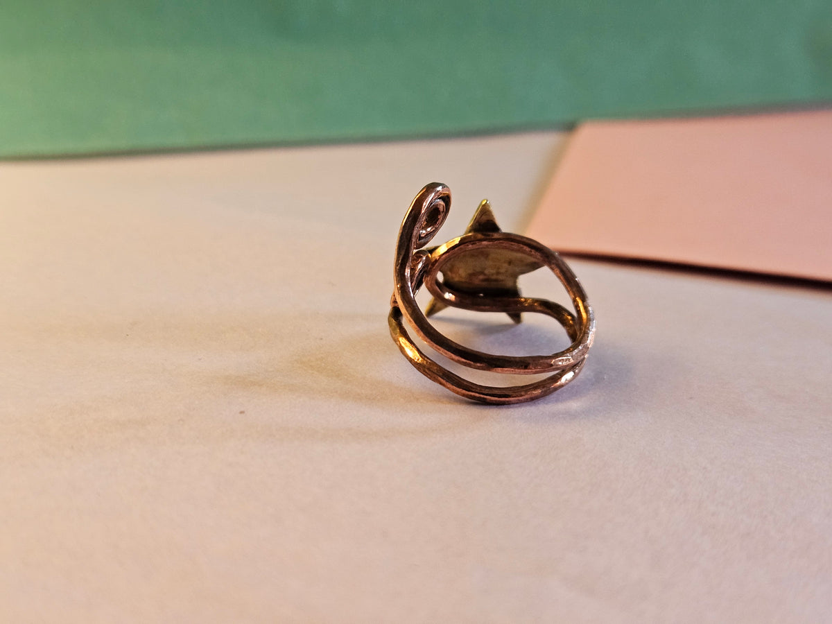 Whirlpool Copper and Bronze Star Ring