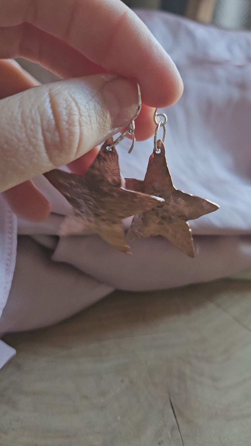 Mira Bold Hammered Copper Earrings