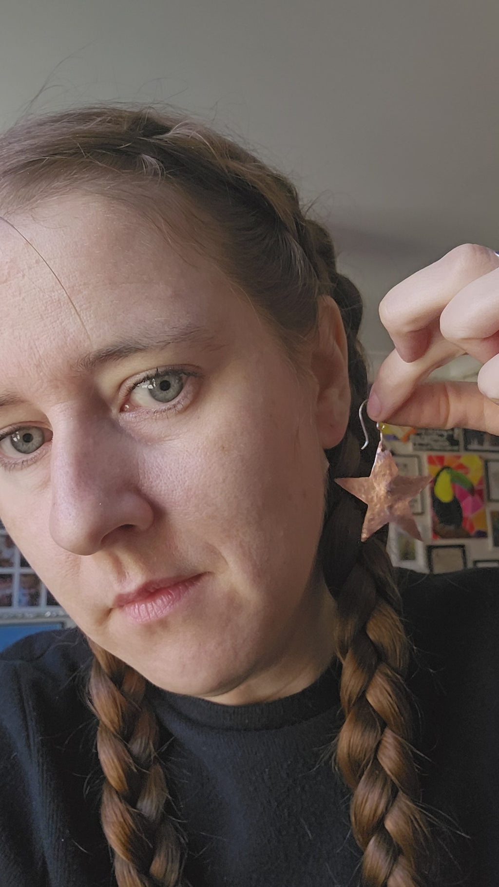 Mira Bold Hammered Copper Earrings