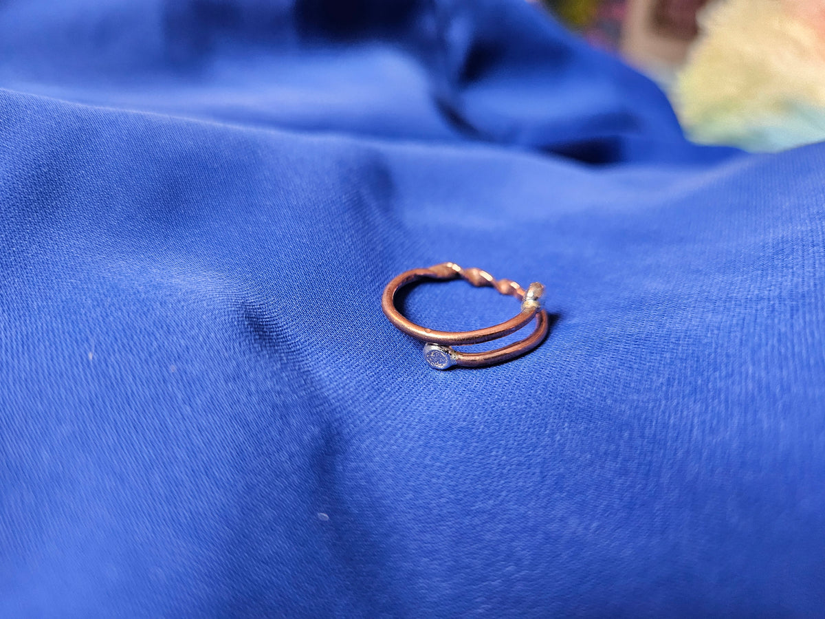 Twisty Turny Mixed Metal Wormhole Ring