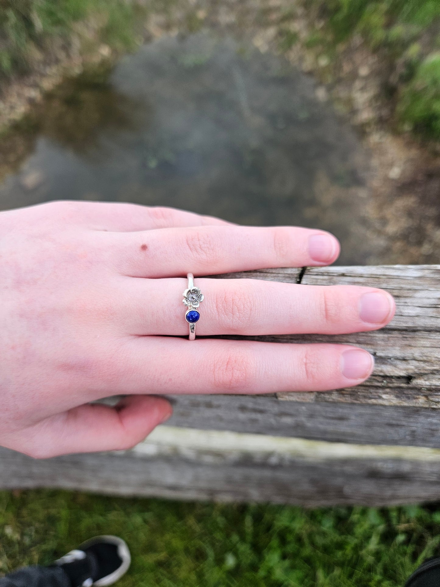 Woodland Bloom Ring - Lapis Lazuli Size N