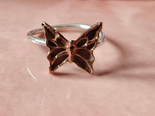 Mixed Metal Butterfly Ring