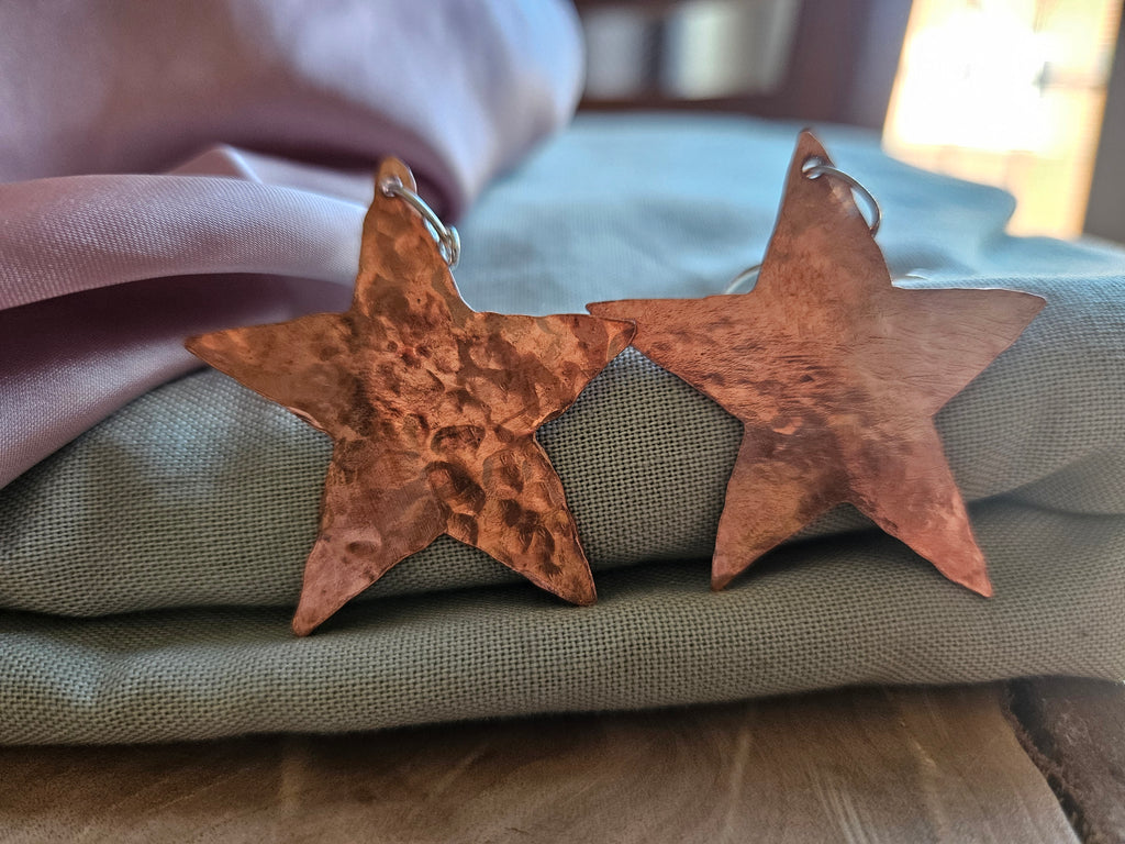 Mira Bold Hammered Copper Earrings