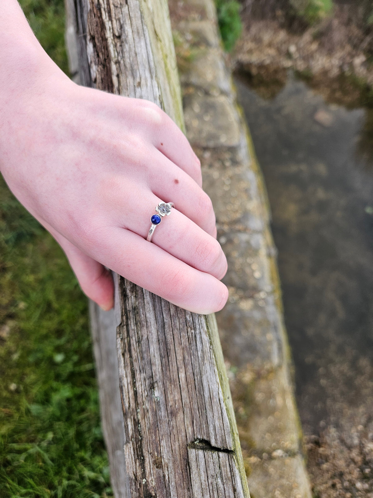 Woodland Bloom Ring - Lapis Lazuli Size N