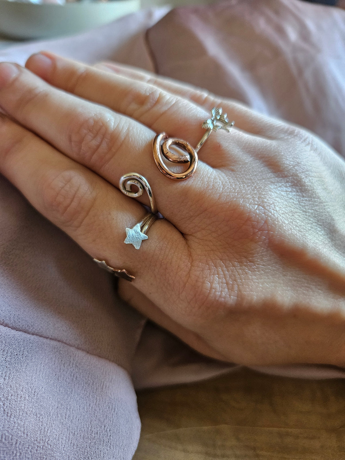 Swirly Whirlpool Two Tone Galaxy Ring
