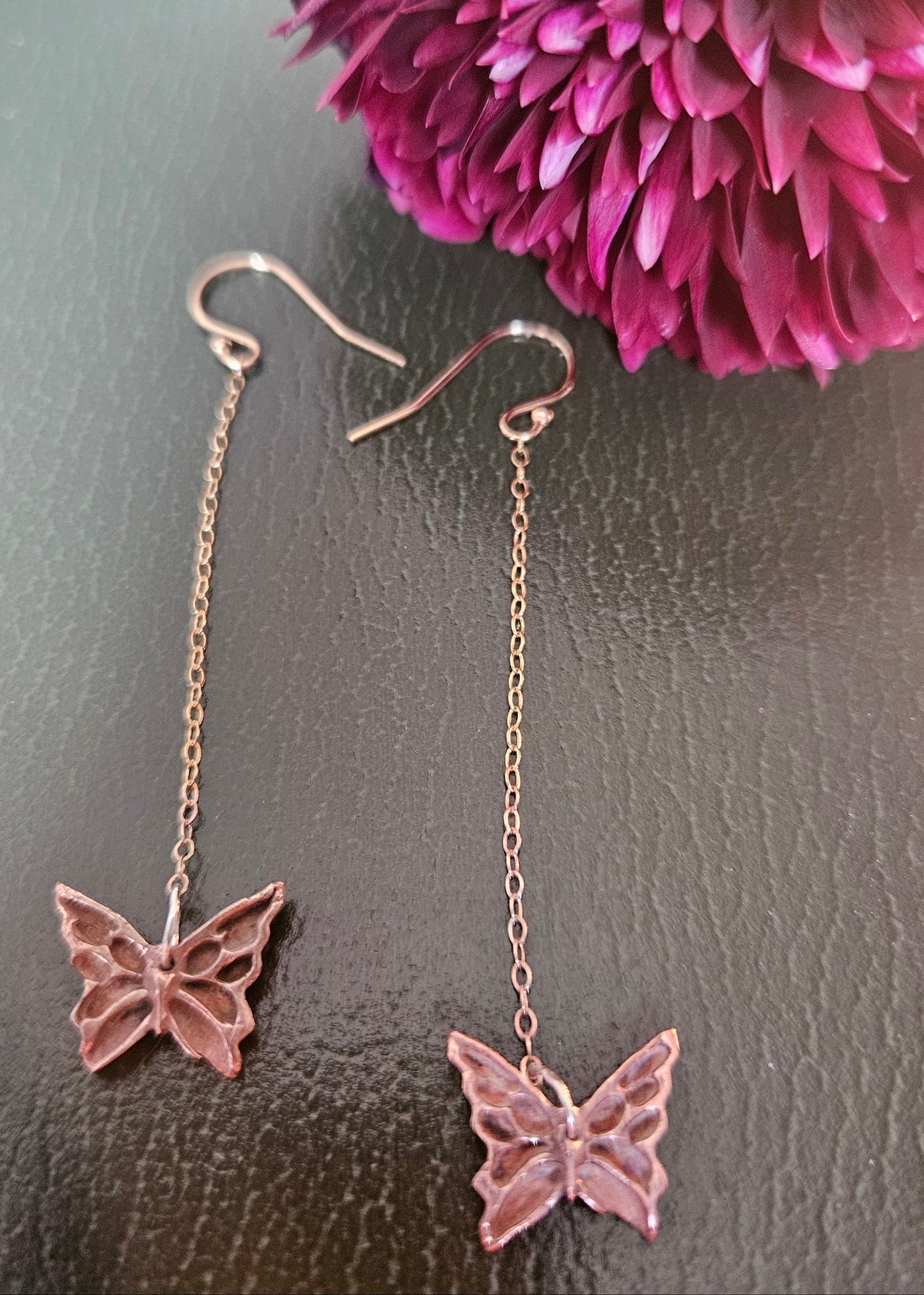 Bronze Butterfly Dangles