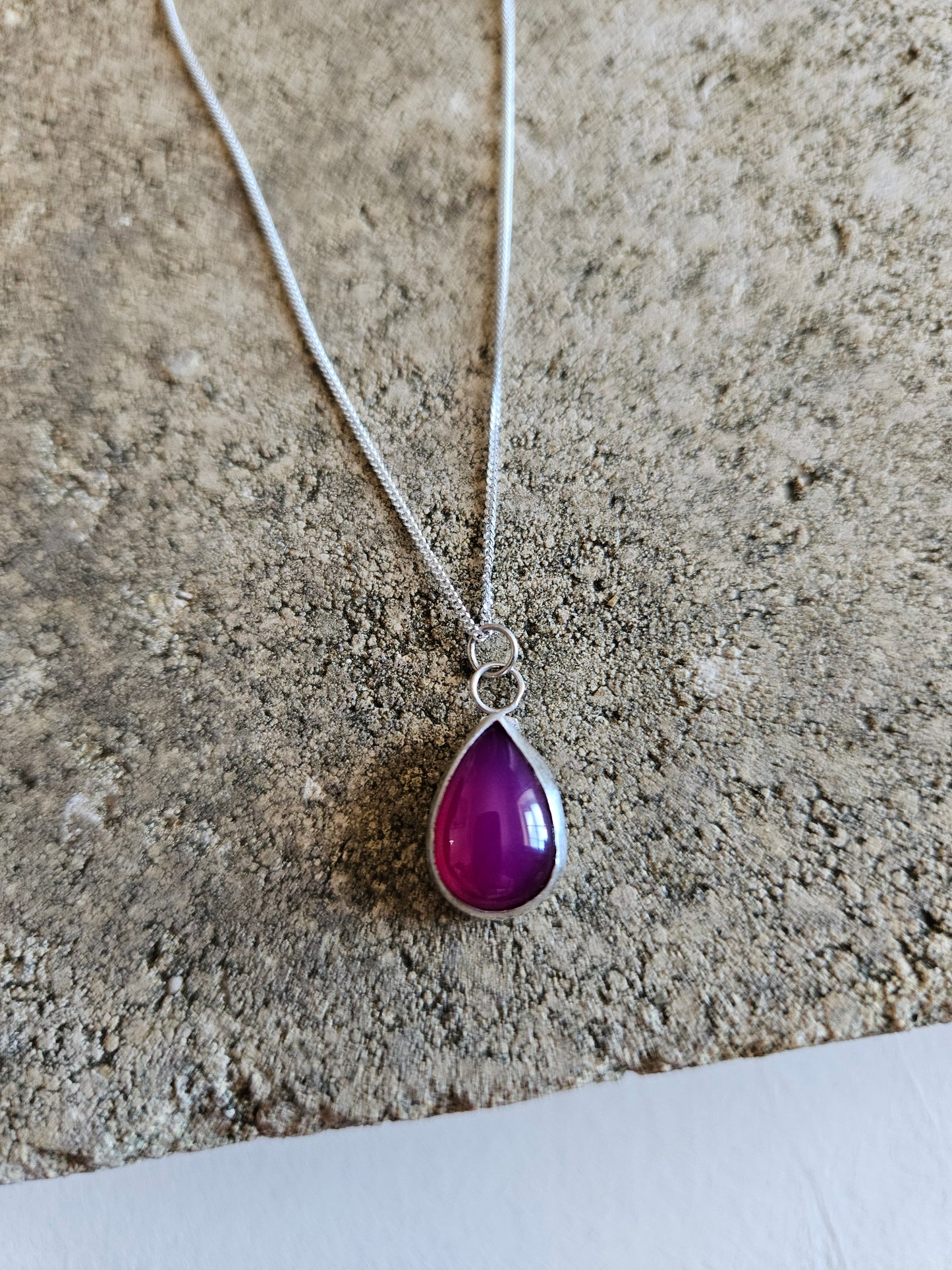 Magenta Teardrop Pendant Necklace