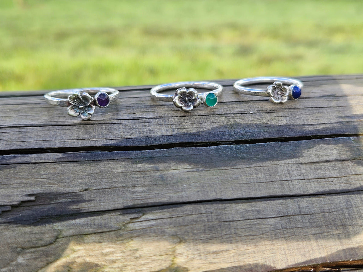 Woodland Bloom Ring - Lapis Lazuli Size N
