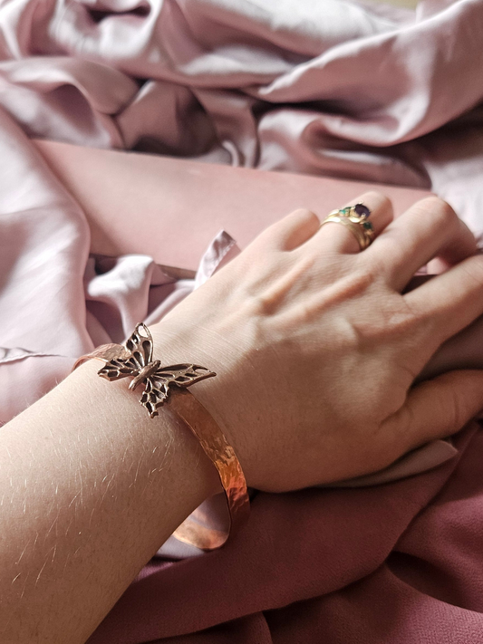 Mixed Metal Butterfly Bangle