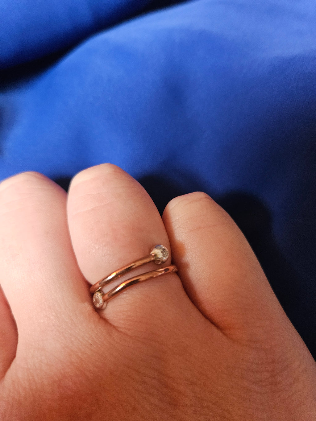 Twisty Turny Mixed Metal Wormhole Ring