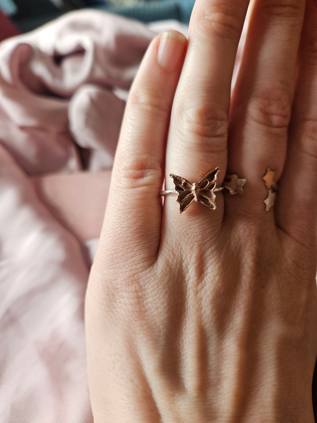 Mixed Metal Butterfly Ring