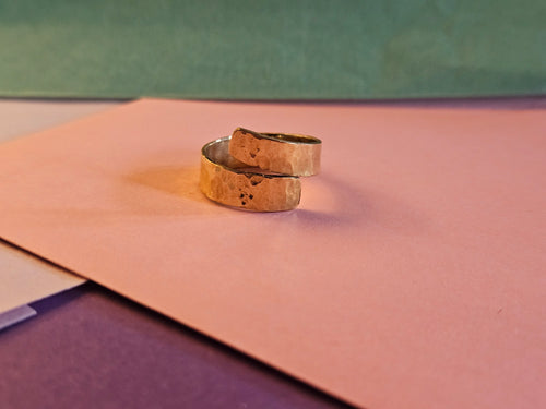 Hammered Bronze Amethyst Wrap Ring