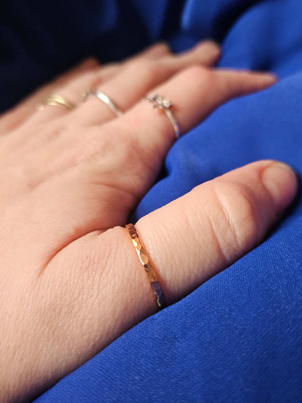 Hammered Copper Starlight Stacker